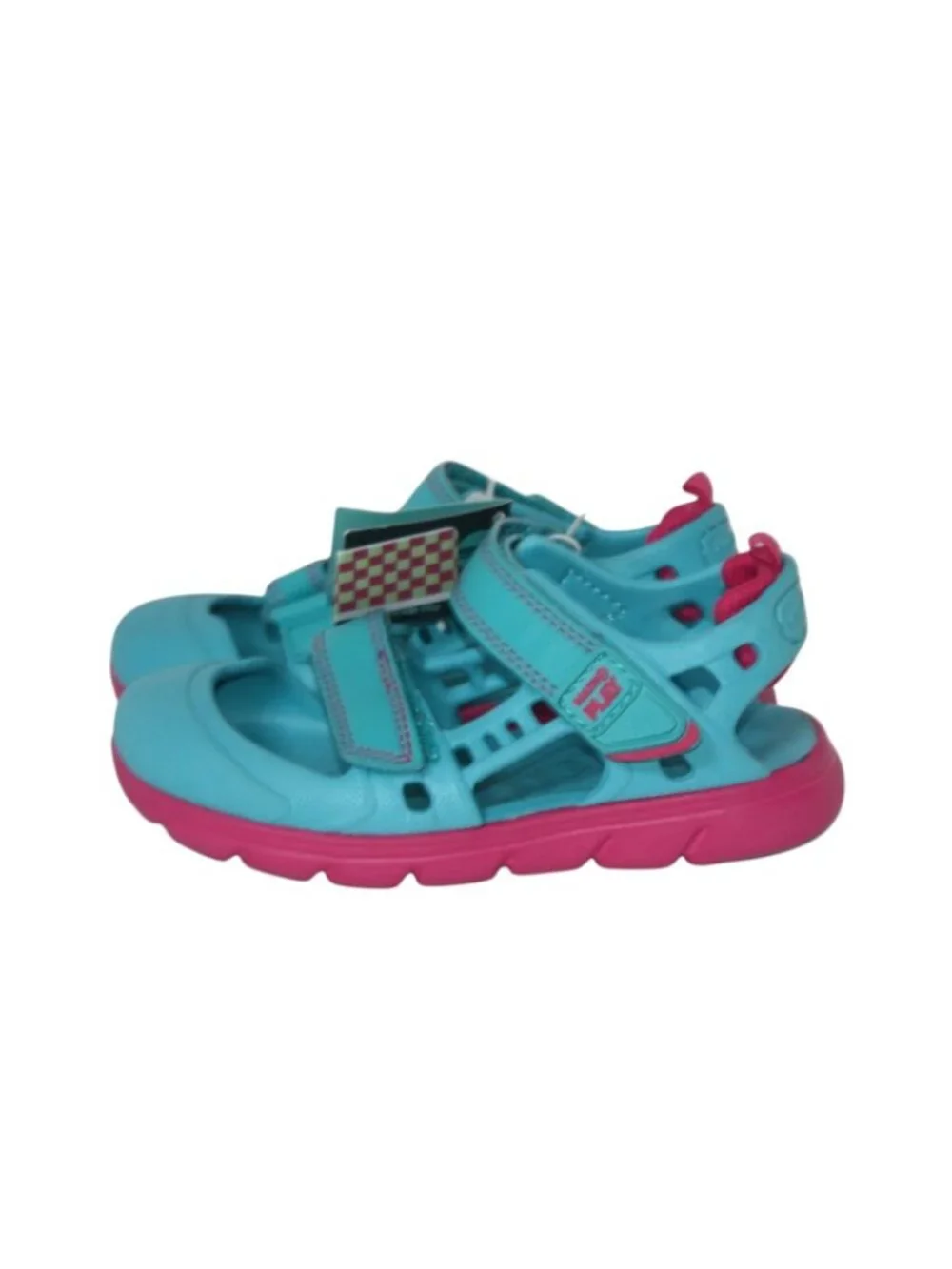 NWT Stride rite 'Made to Play' Blue & Pink Velcro Closed Toe Sandal Size 11